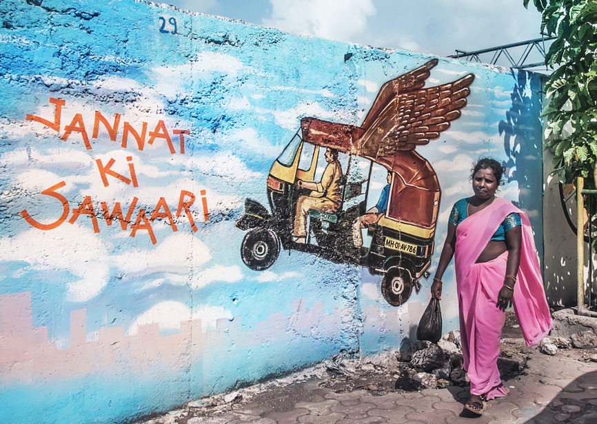 The Tulsi Pipe Wall now provides a colorful backdrop to city life