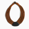 Orange Leather-and-Horn Necklace